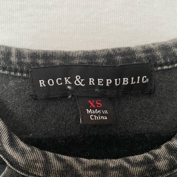 Gray, red, white, and blue tank top. Rock & Republic, size small. - Picture 3 of 3